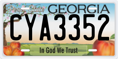 GA license plate CYA3352