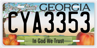 GA license plate CYA3353