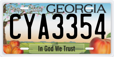 GA license plate CYA3354