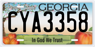 GA license plate CYA3358