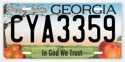 GA license plate CYA3359