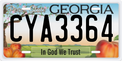 GA license plate CYA3364