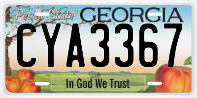GA license plate CYA3367