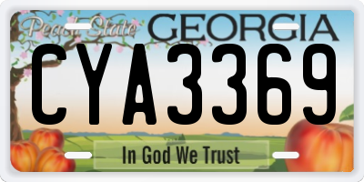 GA license plate CYA3369