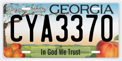 GA license plate CYA3370