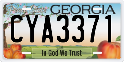 GA license plate CYA3371