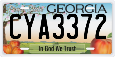 GA license plate CYA3372