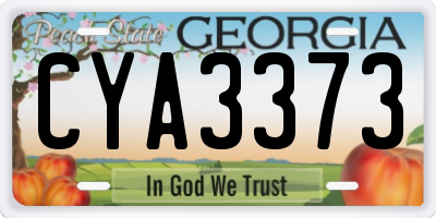 GA license plate CYA3373