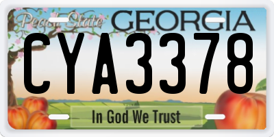 GA license plate CYA3378