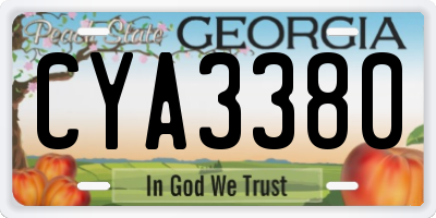 GA license plate CYA3380