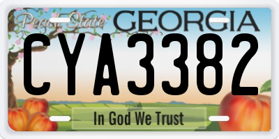 GA license plate CYA3382