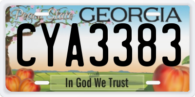 GA license plate CYA3383
