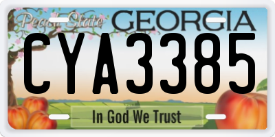 GA license plate CYA3385