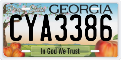 GA license plate CYA3386