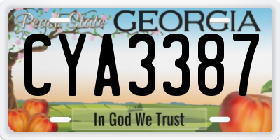 GA license plate CYA3387