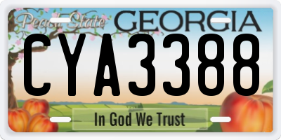 GA license plate CYA3388