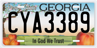 GA license plate CYA3389