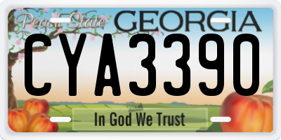 GA license plate CYA3390