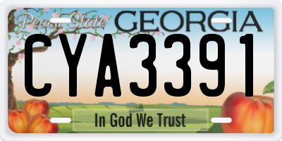 GA license plate CYA3391