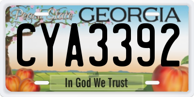 GA license plate CYA3392