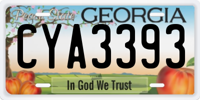GA license plate CYA3393