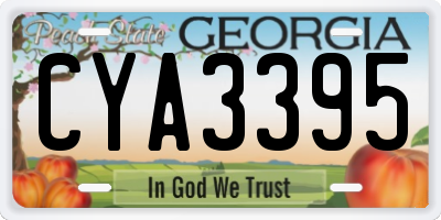 GA license plate CYA3395