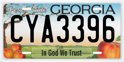 GA license plate CYA3396