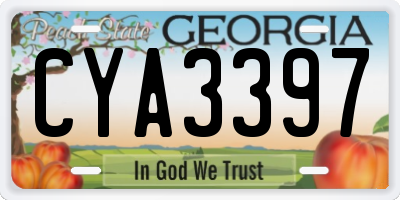 GA license plate CYA3397