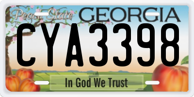 GA license plate CYA3398