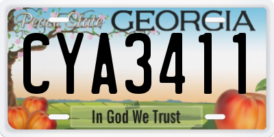 GA license plate CYA3411