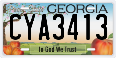 GA license plate CYA3413