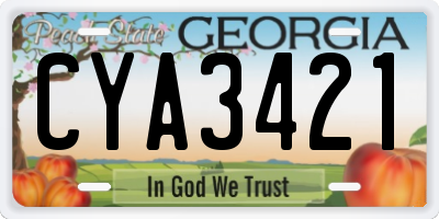 GA license plate CYA3421