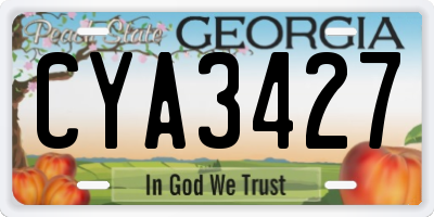 GA license plate CYA3427