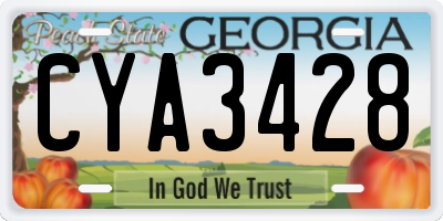 GA license plate CYA3428