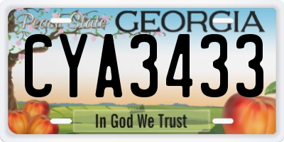 GA license plate CYA3433