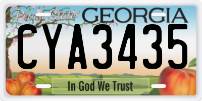 GA license plate CYA3435