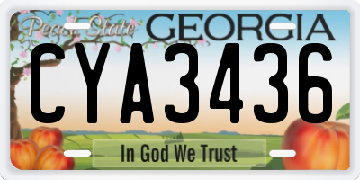 GA license plate CYA3436
