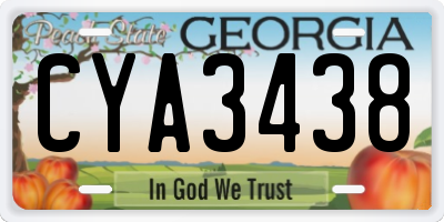 GA license plate CYA3438