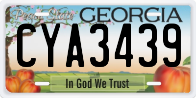 GA license plate CYA3439