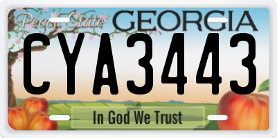GA license plate CYA3443