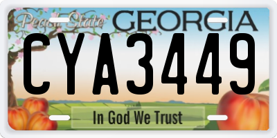 GA license plate CYA3449