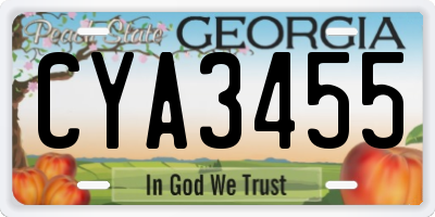 GA license plate CYA3455