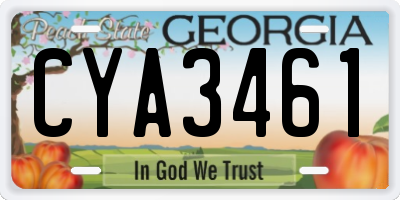 GA license plate CYA3461