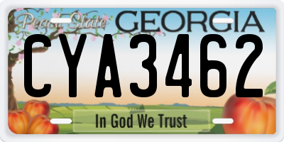GA license plate CYA3462