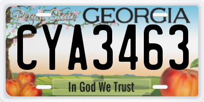 GA license plate CYA3463