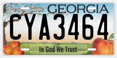 GA license plate CYA3464