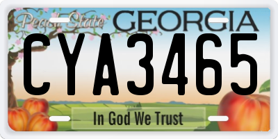 GA license plate CYA3465