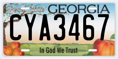 GA license plate CYA3467