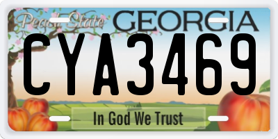 GA license plate CYA3469