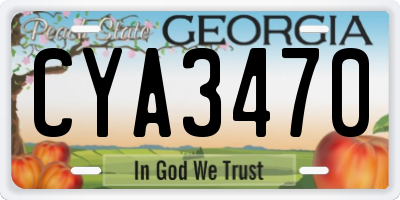 GA license plate CYA3470